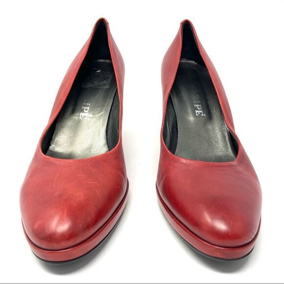 MARIPE Red Leather Pumps Size 40 - Picture 4 of 11